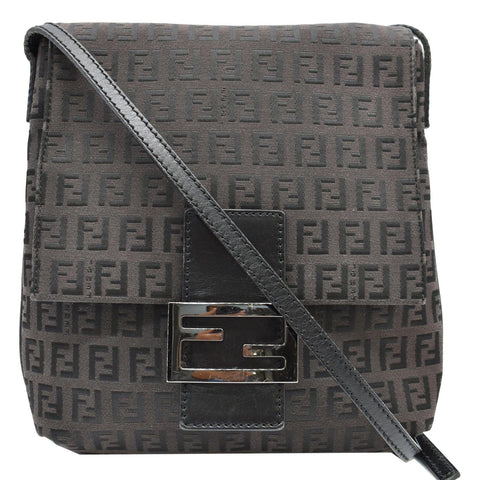 FENDI Vintage Zucca FF Canvas Crossbody Bag Brown