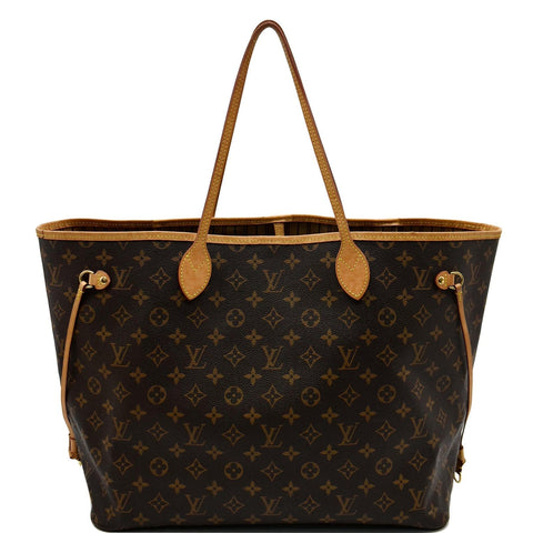 LOUIS VUITTON Neverfull GM Monogram Canvas Tote Bag Brown