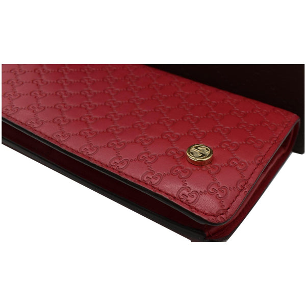 GUCCI Microguccissima Continental GG Monogram Embossed Wallet Red 256930