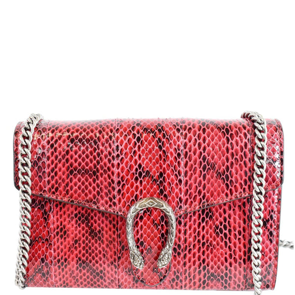 Gucci Dionysus Mini Python Leather Crossbody Wallet Red