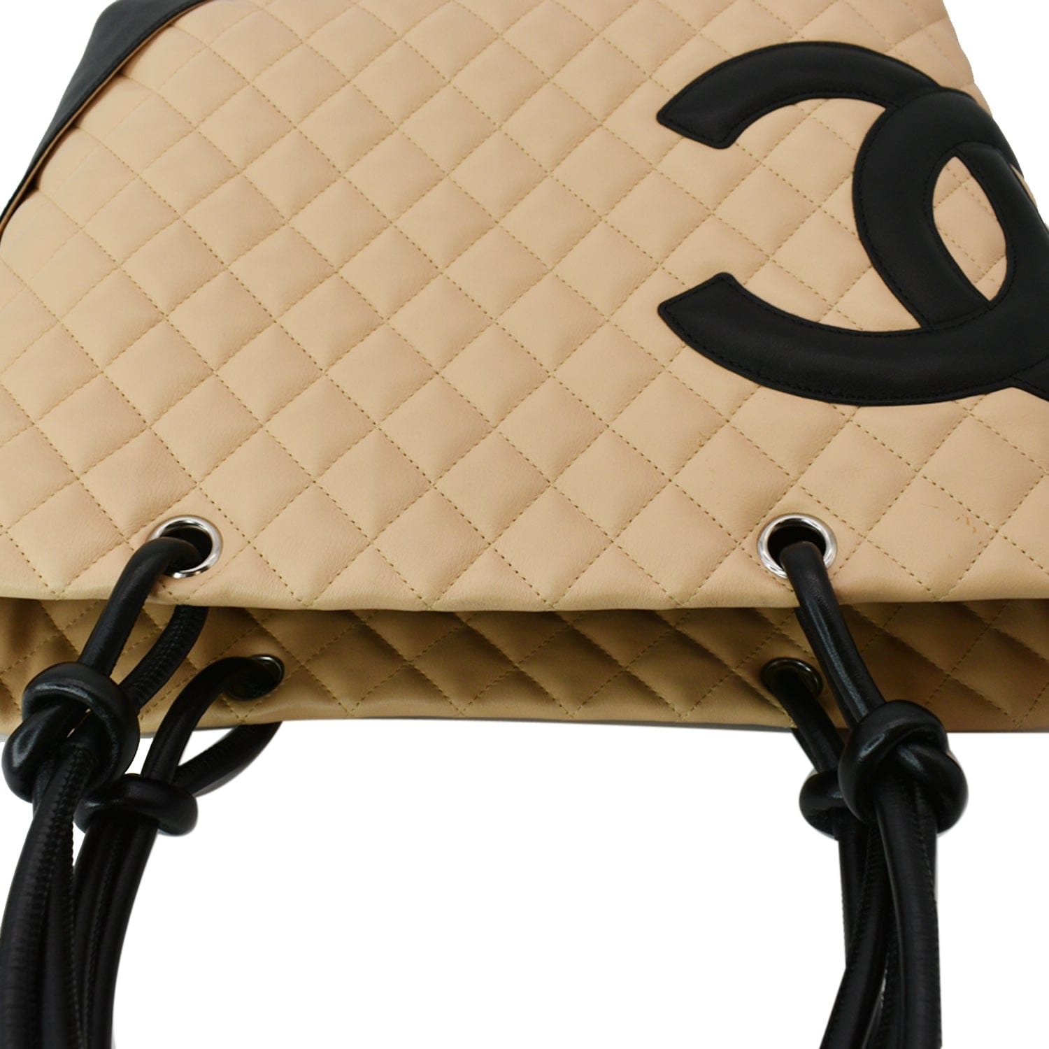 CHANEL Small Ligne Cambon Quilted Bucket Tote Beige and Black, CC Mark at  1stDibs