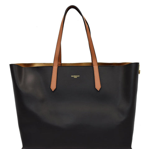 GIVENCHY Medium GV Calf Leather Shopper Tote Bag Black