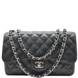 CHANEL Jumbo Classic Single Flap Caviar Leather Shoulder Bag Black