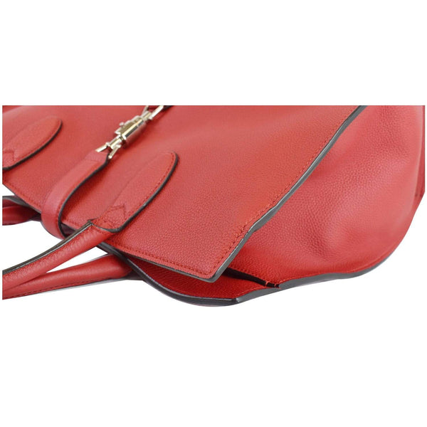 Gucci Jackie Large Top Handle Leather Bag red