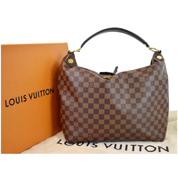 Louis Vuitton Duomo Hobo Damier Ebene Hobo Bag Brown texture