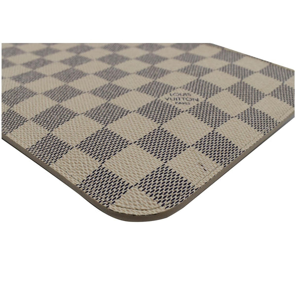 LOUIS VUITTON Neverfull MM Damier Azur Pochette Wristlet Pouch White