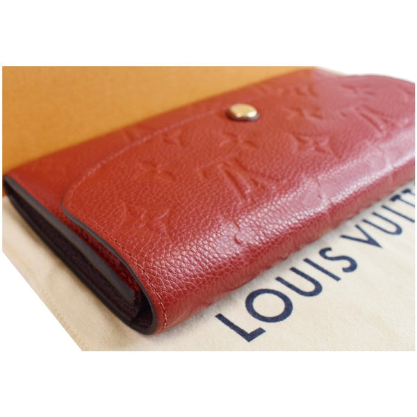 LOUIS VUITTON Emilie Monogram Empreinte Leather Wallet Red