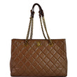 CHANEL Quilted Leather Perfect Edge Shopper Tote Brown