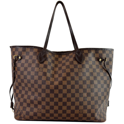LOUIS VUITTON Neverfull GM Damier Ebene Tote Shoulder Bag Brown
