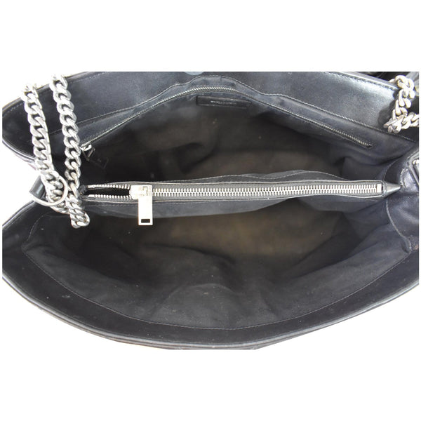 YVES SAINT LAURENT Large Loulou Calfskin Matelasse Chain Shoulder Bag Black