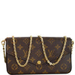 LOUIS VUITTON Pochette Felicie Monogram Canvas Crossbody Bag Brown