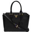 PRADA Borsa A Mano Saffiano Leather Tote Shoulder Bag Black