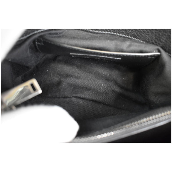 YVES SAINT LAURENT College Medium Monogram Chevron Leather Crossbody Bag Black