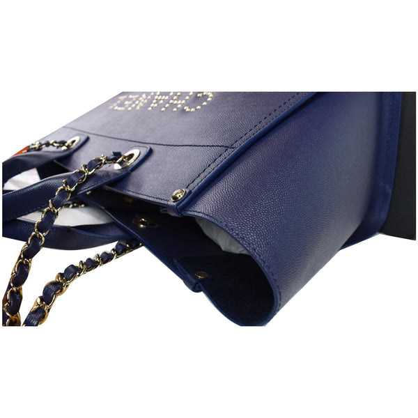 Chanel Deauville Studded Caviar Tote Shoulder handbag