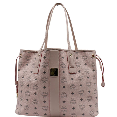 MCM Reversible Liz Medium Visetos Canvas Shopper Tote Bag Pink
