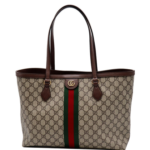 GUCCI Ophidia Medium GG Supreme Canvas Tote Bag Beige 631685