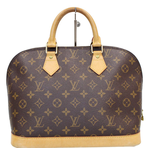 LOUIS VUITTON Alma Monogram Canvas Satchel Bag Brown - 20% OFF