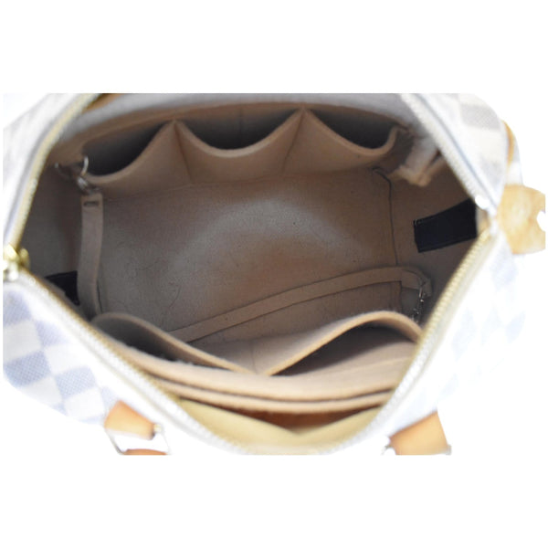 LOUIS VUITTON Speedy 25 Damier Azur Satchel Bag White