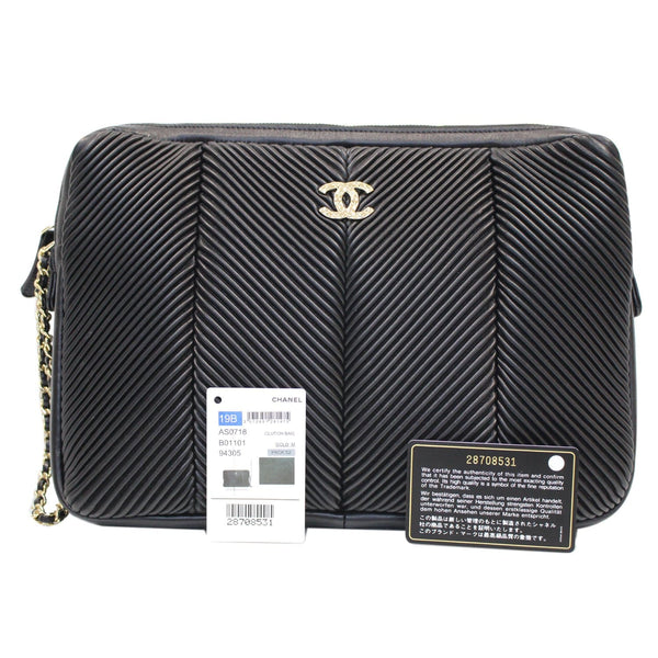 Chanel Large CC Zip Chain Lambskin Leather pouch