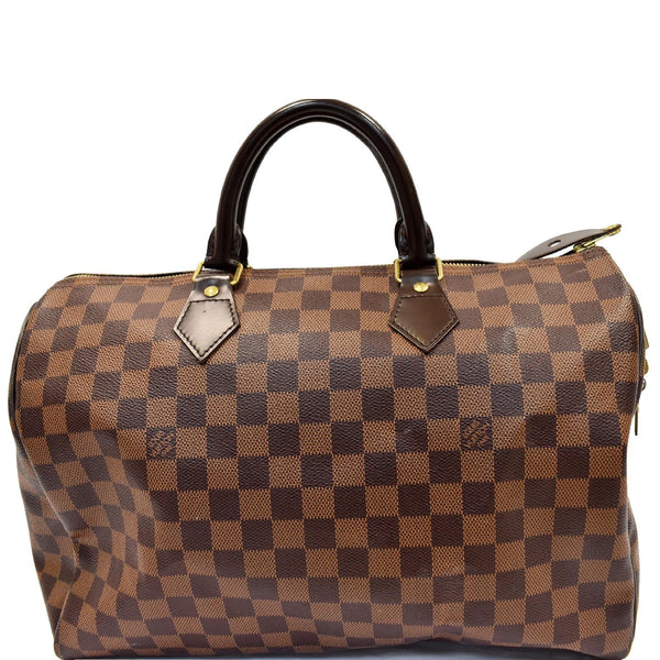 LOUIS VUITTON Speedy 35 Damier Ebene Satchel Bag Brown