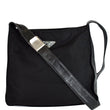 PRADA Nylon Leather Strap Shoulder Bag Black