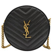 Yves Saint Laurent Vinyle Round Chevron Leather Camera Bag