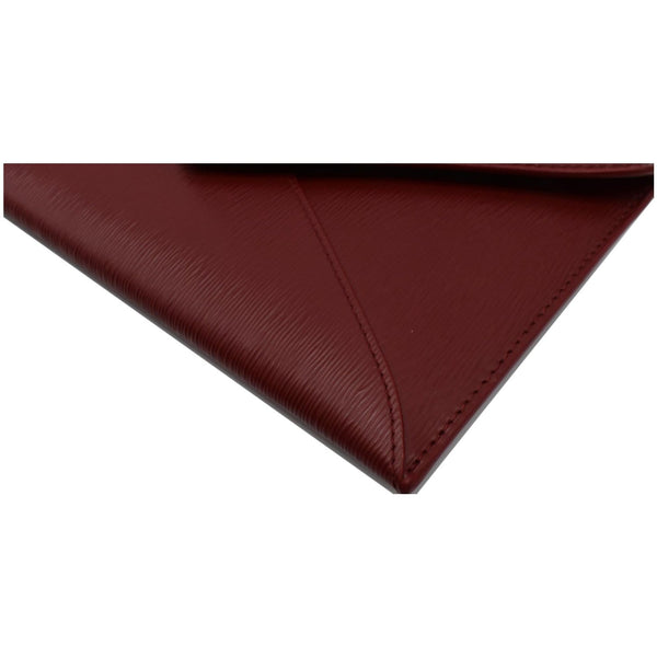 PRADA Envelope Leather Clutch Wallet Red