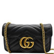 GUCCI GG Marmont Super Mini Leather Crossbody Bag Black 476433