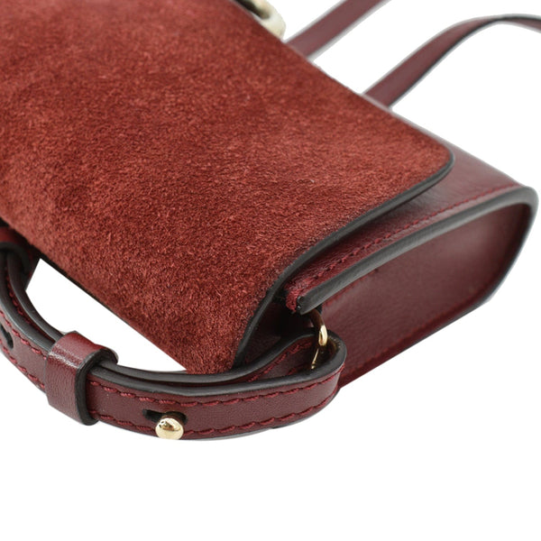 CHLOE Mini Faye Suede Calfskin Leather Shoulder Bag Red