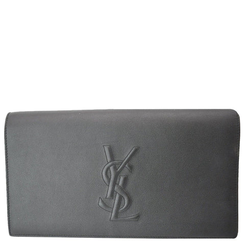 YVES SAINT LAURENT Leather Clutch Wallet Black