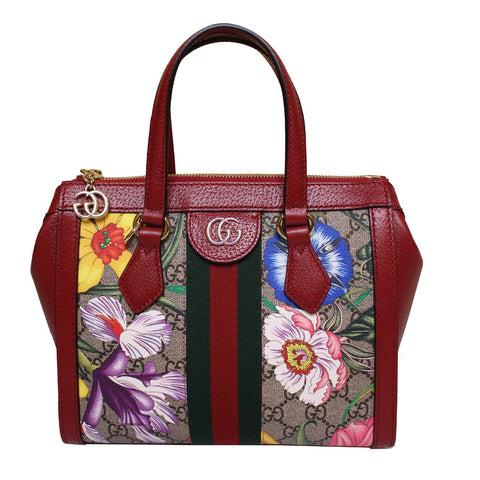 GUCCI Ophidia GG Flora Supreme Small Tote Bag Red 547551
