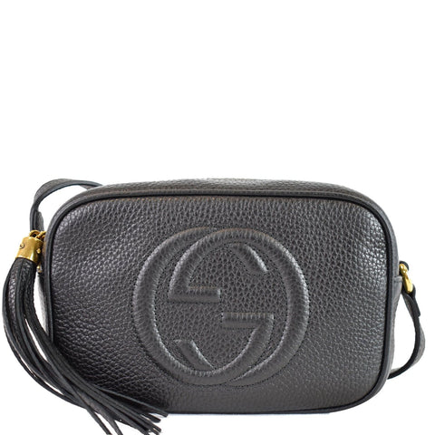 GUCCI Soho Disco Small Leather Crossbody Bag Black 347994
