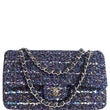 CHANEL Classic Double Flap Tweed Fabric Shoulder Bag Multicolor
