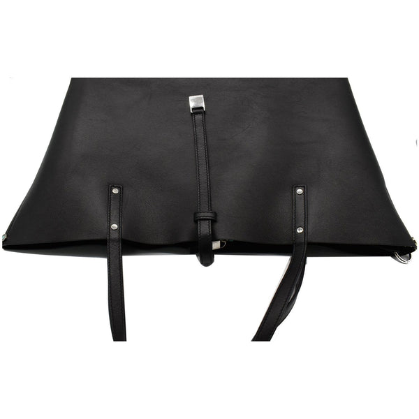 TIFFANY & CO Leather Tote Bag Black