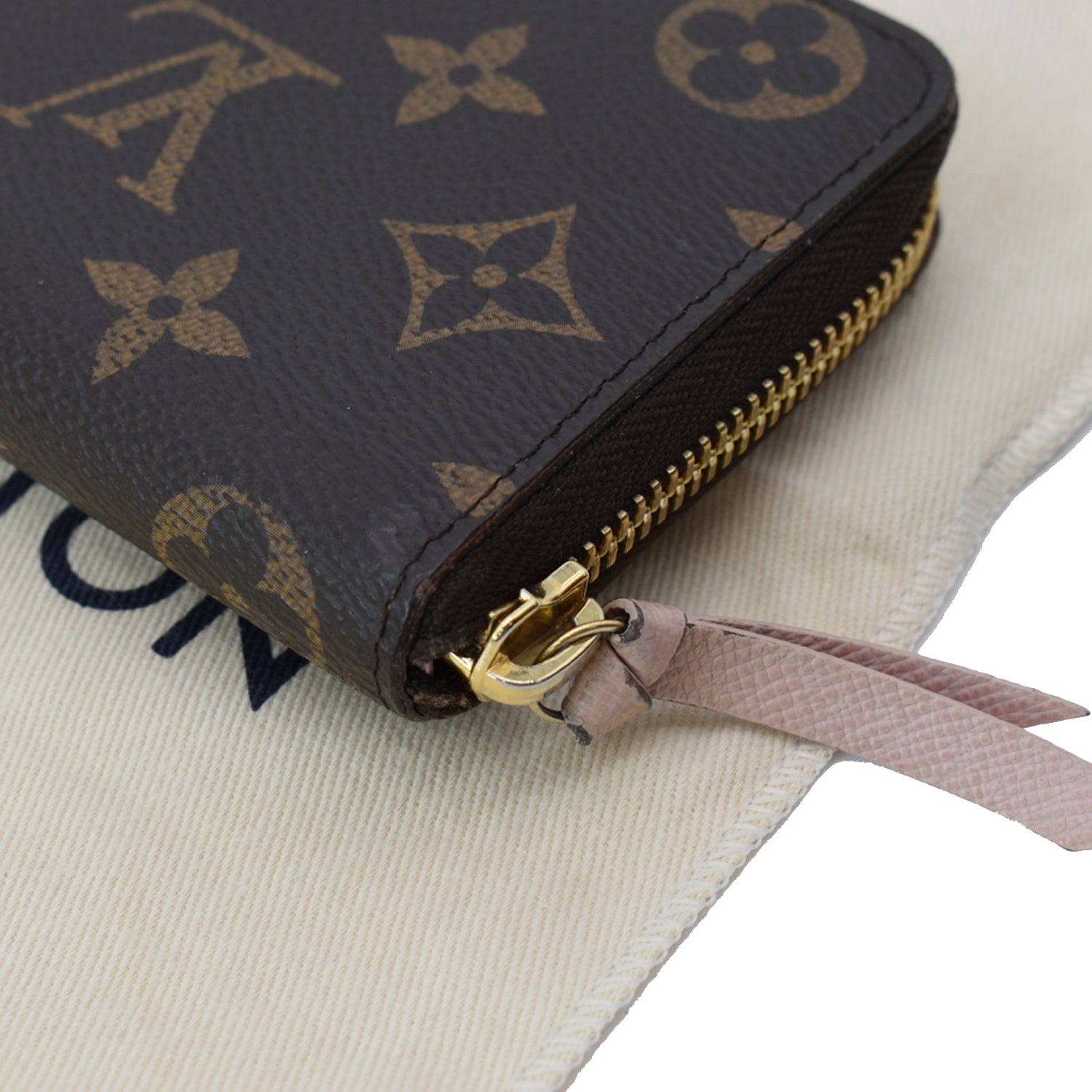 Louis Vuitton Black & Beige Canvas Wallet Clemence (Authentic Pre