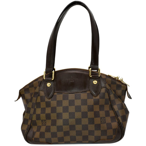 LOUIS VUITTON Verona PM Damier Ebene Satchel Bag Brown