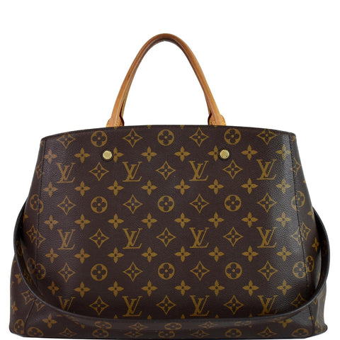 LOUIS VUITTON Montaigne GM Monogram Canvas Shoulder Bag Brown