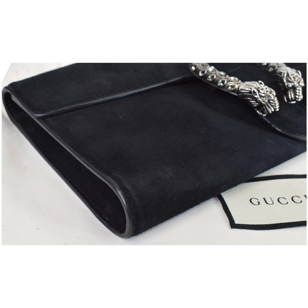 Gucci Dionysus Small Velvet Clutch Bag Black 425250 - corner focused side