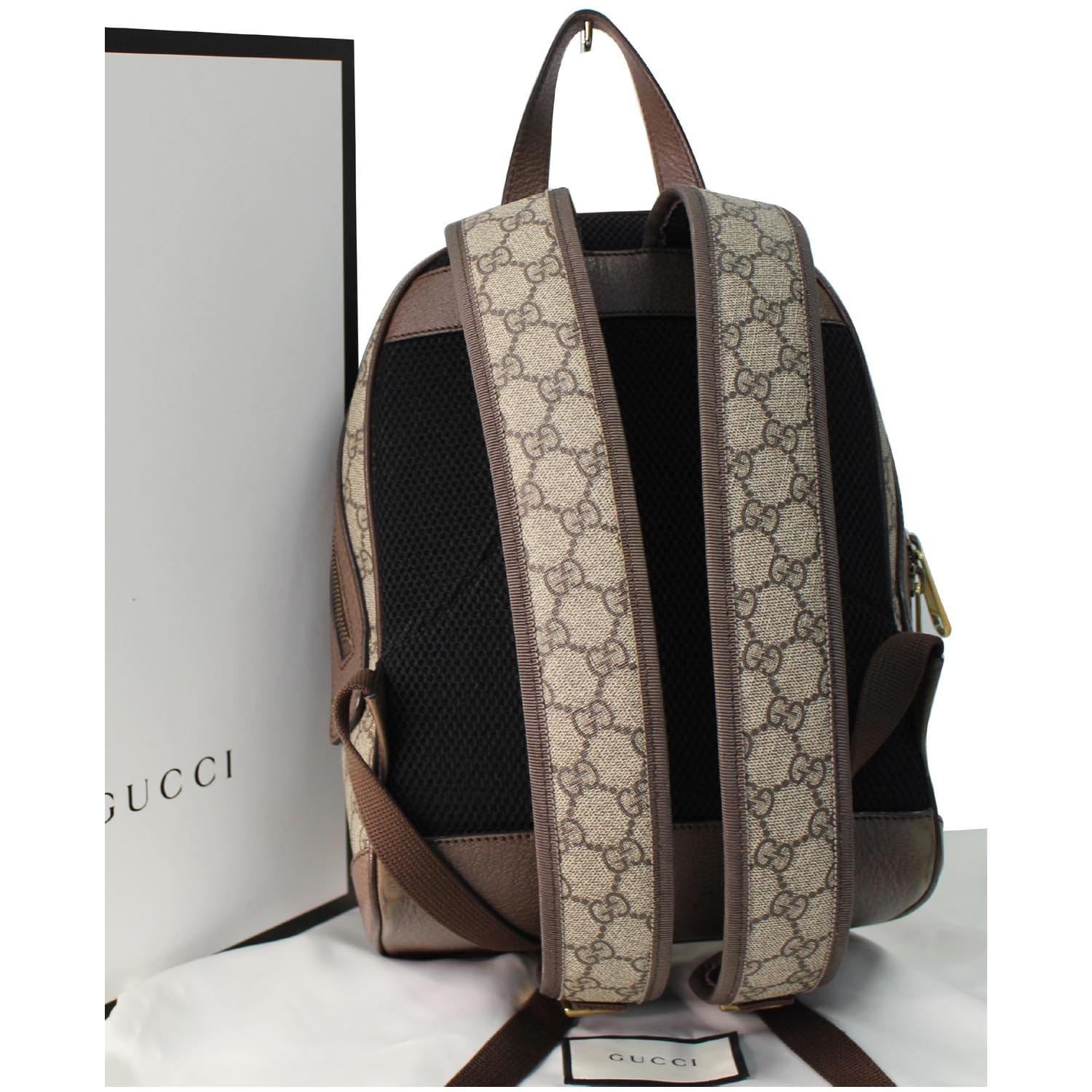 GUCCI GG Supreme Monogram Web Small Ophidia Day Backpack Brown |  FASHIONPHILE