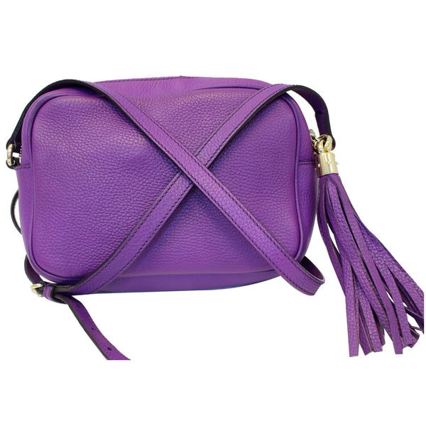 GUCCI Soho Disco Pebbled Leather Small Crossbody Bag 308364 Purple-US