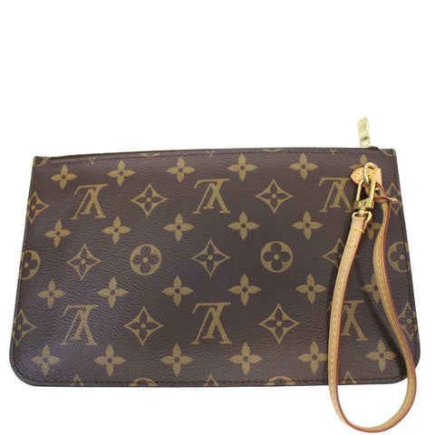 LOUIS VUITTON Monogram Canvas Pochette Wristlet Pouch Neverfull MM