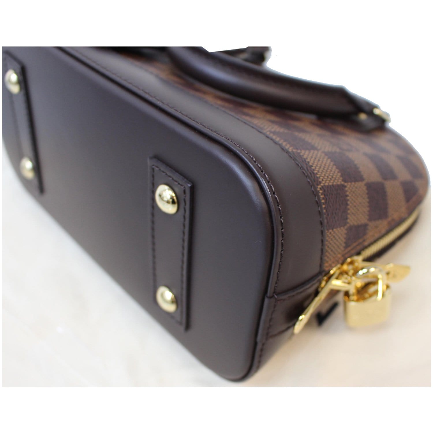 Alma bb cloth handbag Louis Vuitton Brown in Cloth - 29035202
