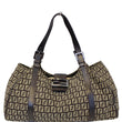 FENDI Zucchino Canvas Shoulder Bag Brown-US
