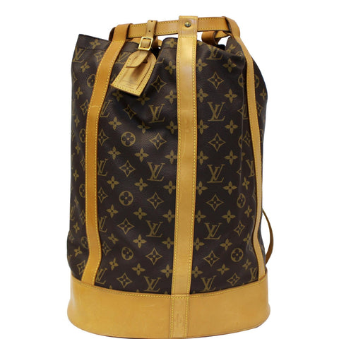 LOUIS VUITTON Randonnee GM Monogram Canvas Backpack Bag Brown