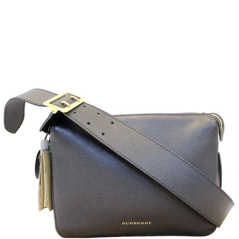 BURBERRY Helmsley House Check Grained Leather Crossbody Bag