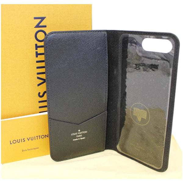 Louis Vuitton Folio Case For iPhone 7 Plus Damier - shiny black