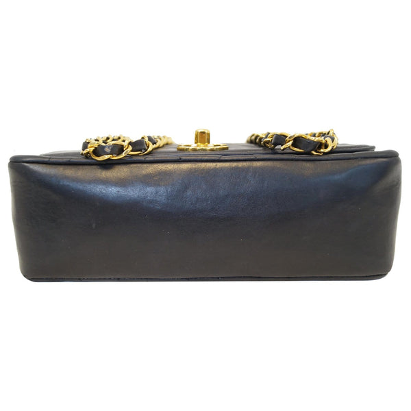 Chanel Diana Flap Bag Quilted Lambskin Bag Black bottom view