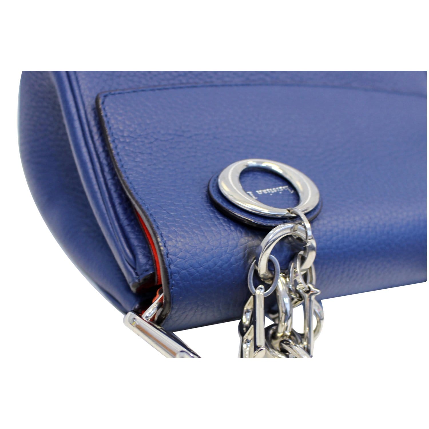 CHRISTIAN DIOR Be Dior Small Leather Flap Shoulder Bag Light Blue
