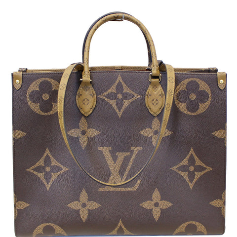 LOUIS VUITTON Onthego Reverse Monogram Giant Canvas Shoulder Bag Brown