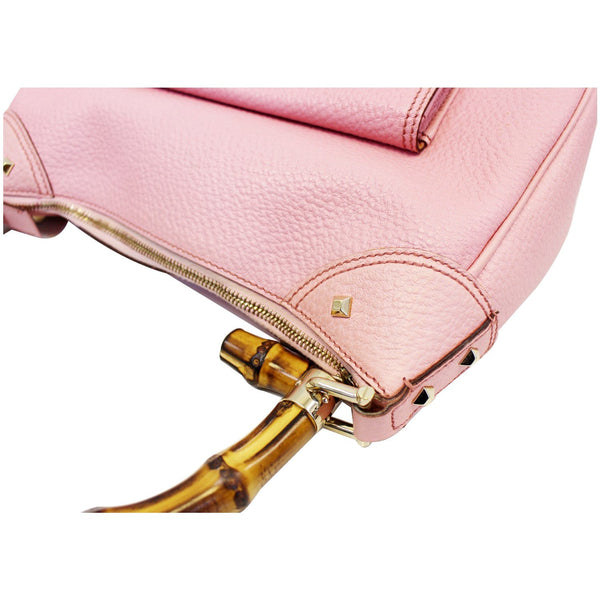 Gucci Bag Calfskin Bamboo Top Handle Pink - side view
